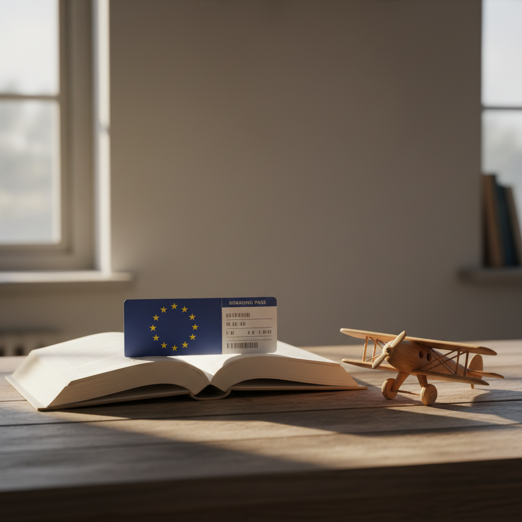 Passenger rights — book with EU flag