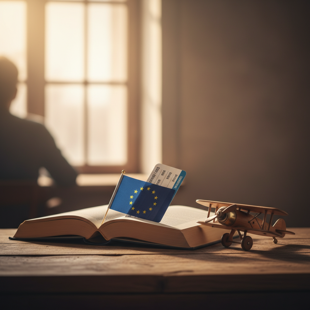 Passenger rights — book with EU flag