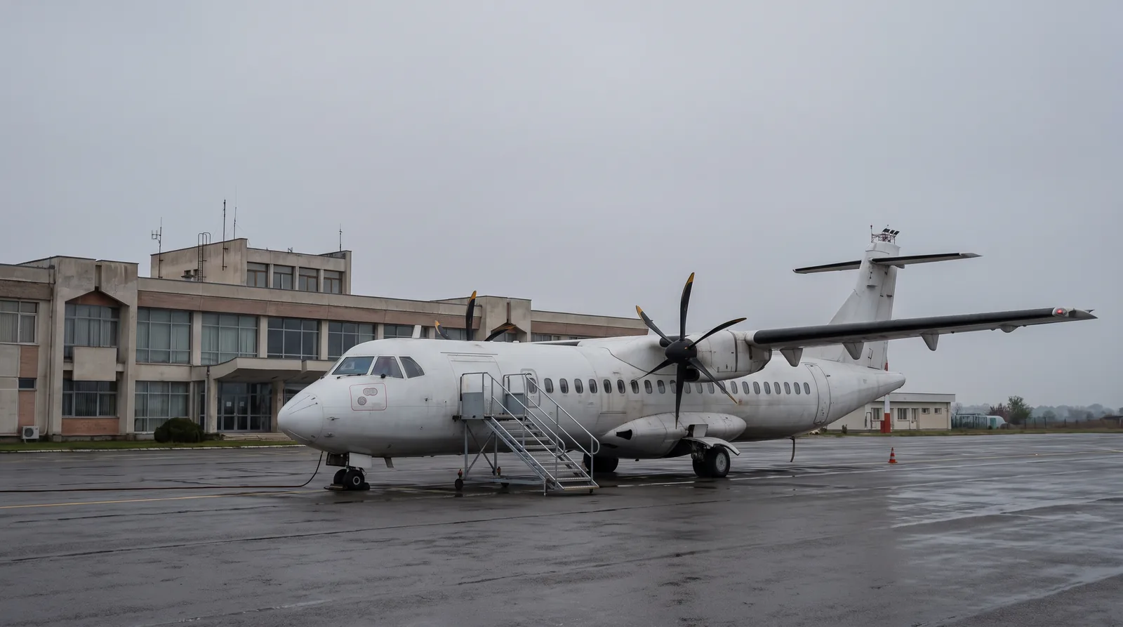 Aeronavă TAROM la terminalul unui aeroport din România